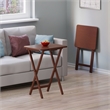 Winsome Alex 2-Pc Snack Table Set in Walnut Finish