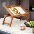 Arlo Breakfast Tray with Flip Top Teak Finish