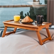 Arlo Breakfast Tray with Flip Top Teak Finish