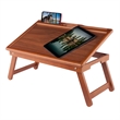 Arlo Breakfast Tray with Flip Top Teak Finish