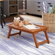 Arlo Breakfast Tray with Flip Top Teak Finish