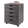 Halifax 5 Drawer Mobile Cabinet Charcoal Finish