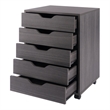 Halifax 5 Drawer Mobile Cabinet Charcoal Finish