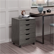Halifax 5 Drawer Mobile Cabinet Charcoal Finish