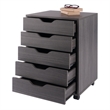 Halifax 5 Drawer Mobile Cabinet Charcoal Finish
