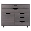 Halifax 3 Section Multi Storage Mobile Cabinet Charcoal Finish