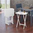 Alex 5Pc Snack Table Set White Finish