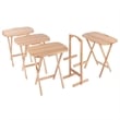 Lucca 5pc Snack Table Set Natural Finish