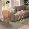 Lucca 5pc Snack Table Set Natural Finish
