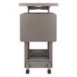 Isabelle 4 Snack Tables and Storage Stand with Removable Tray Oyster Gray Finish