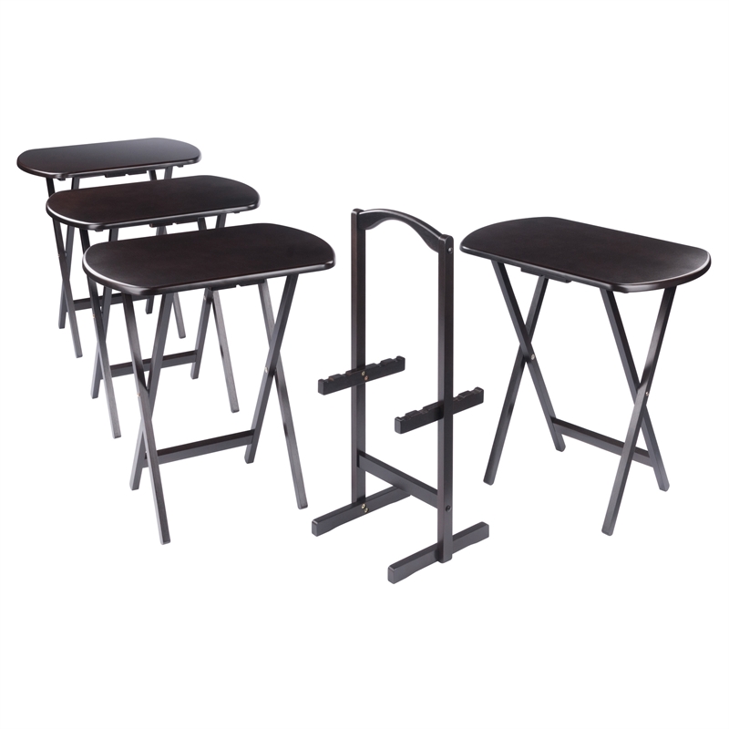 Corbett 4 Oversized Snack Table and Stand Coffee Finish