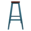 Satori Saddle Seat 29In Bar Stool Rustic Teal and Walnut Finish