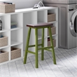 Satori Saddle Seat Bar Stool Rustic Green and Walnut