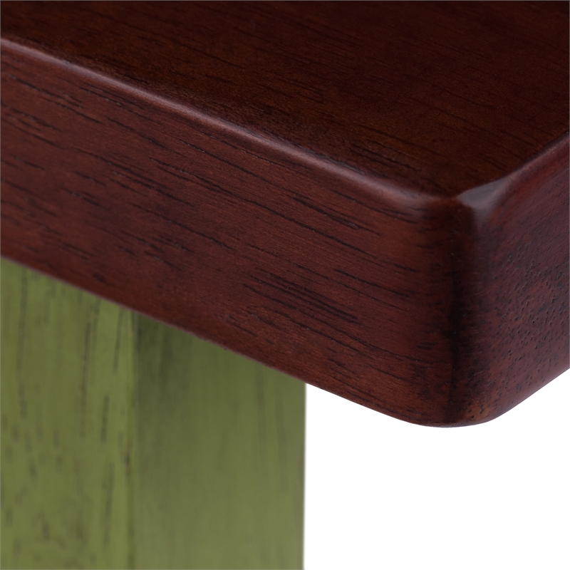Satori Saddle Seat Bar Stool Rustic Green and Walnut