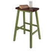 Satori Saddle Seat Bar Stool Rustic Green and Walnut