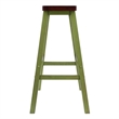 Satori Saddle Seat Bar Stool Rustic Green and Walnut
