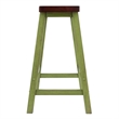 Satori Saddle Seat Counter Stool Rustic Green and Walnut
