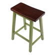 Satori Saddle Seat Counter Stool Rustic Green and Walnut