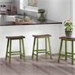 Satori Saddle Seat Counter Stool Rustic Green and Walnut