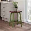 Satori Saddle Seat Counter Stool Rustic Green and Walnut