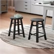 Element 2-Pc Dining Stool Set Black Finish