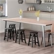 Element 2-Pc Dining Stool Set Black Finish