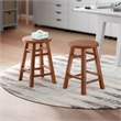 Element 2-Pc Dining Stool Set Teak Finish