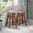 Element 2-Pc Dining Stool Set Teak Finish