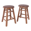 Element 2-Pc Dining Stool Set Teak Finish