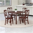 Marbelle Table 5-Pc Drop Leaf Dining Table with 4 Renaissance Chairs Walnut