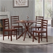 Lexa Dining Table with Splayed Legs Walnut Finish with 4 Hamilton Dining Chairs