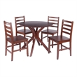 Lexa Dining Table with Splayed Legs Walnut Finish with 4 Hamilton Dining Chairs