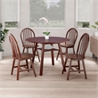 Marbelle 5-Pc Drop Leaf Dining Table with 4 Windsor Chairs Walnut