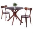Lexa Dining Table with Splayed Legs Walnut Finish with 2 Pauline Dining Chairs