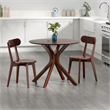 Lexa Dining Table with Splayed Legs Walnut Finish with 2 Pauline Dining Chairs