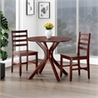 Lexa Dining Table with Splayed Legs Walnut Finish with 2 Hamilton Dining Chairs