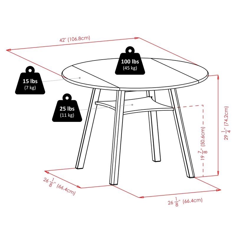 Marbelle Double Drop Leaf Dining Table Walnut