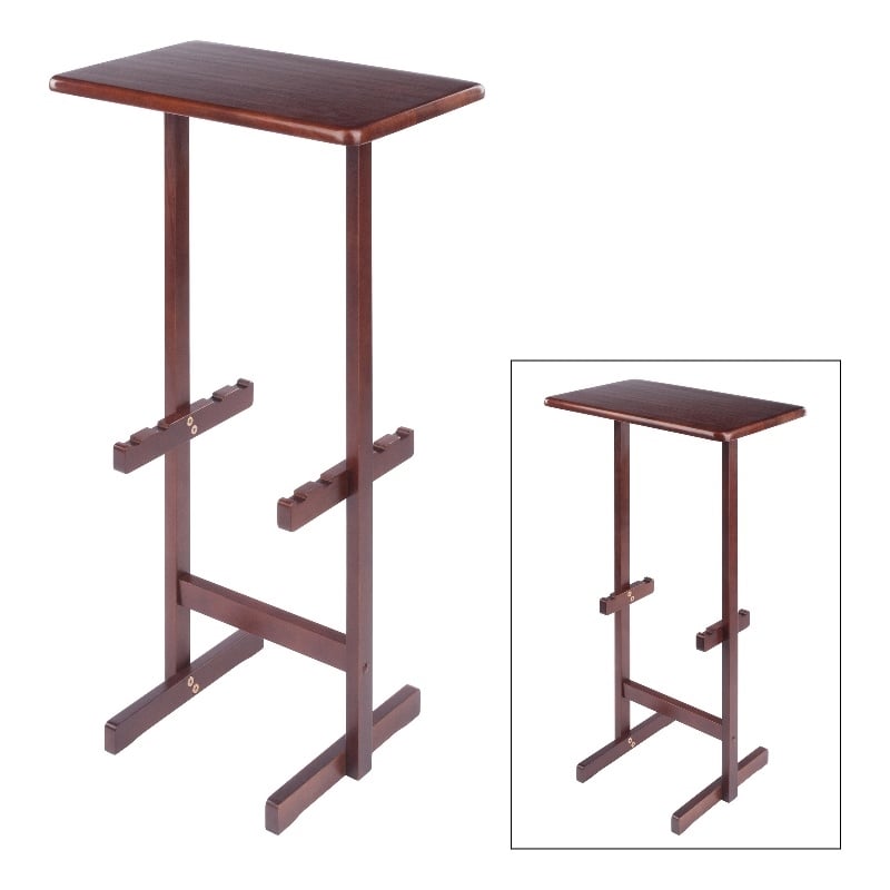 Riley Snack Table Rack Walnut Finish