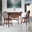Hannah 3-Pc Drop Leaf Table with Windsor Chairs Walnut