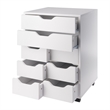 Norfolk 6 Bins 2 Drawer Mobile Cabinet White Finish