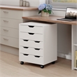 Norfolk 6 Bins 2 Drawer Mobile Cabinet White Finish