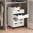 Norfolk 6 Bins 2 Drawer Mobile Cabinet White Finish