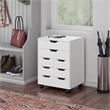 Norfolk 6 Bins 2 Drawer Mobile Cabinet White Finish