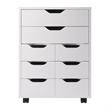 Norfolk 6 Bins 2 Drawer Mobile Cabinet White Finish