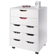 Norfolk 6 Bins 2 Drawer Mobile Cabinet White Finish