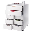 Norfolk 6 Bins 2 Drawer Mobile Cabinet White Finish