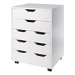 Norfolk 6 Bins 2 Drawer Mobile Cabinet White Finish