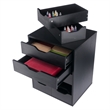 Norfolk 6 Bins 2 Drawer Mobile Cabinet Black Finish