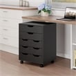 Norfolk 6 Bins 2 Drawer Mobile Cabinet Black Finish