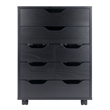Norfolk 6 Bins 2 Drawer Mobile Cabinet Black Finish